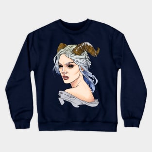 Girl with Gold Horn Crewneck Sweatshirt